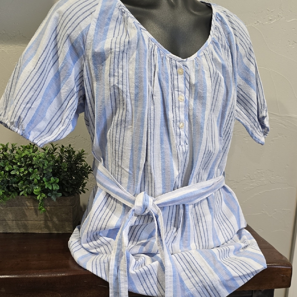 Striped Blue and White Women's DRESS